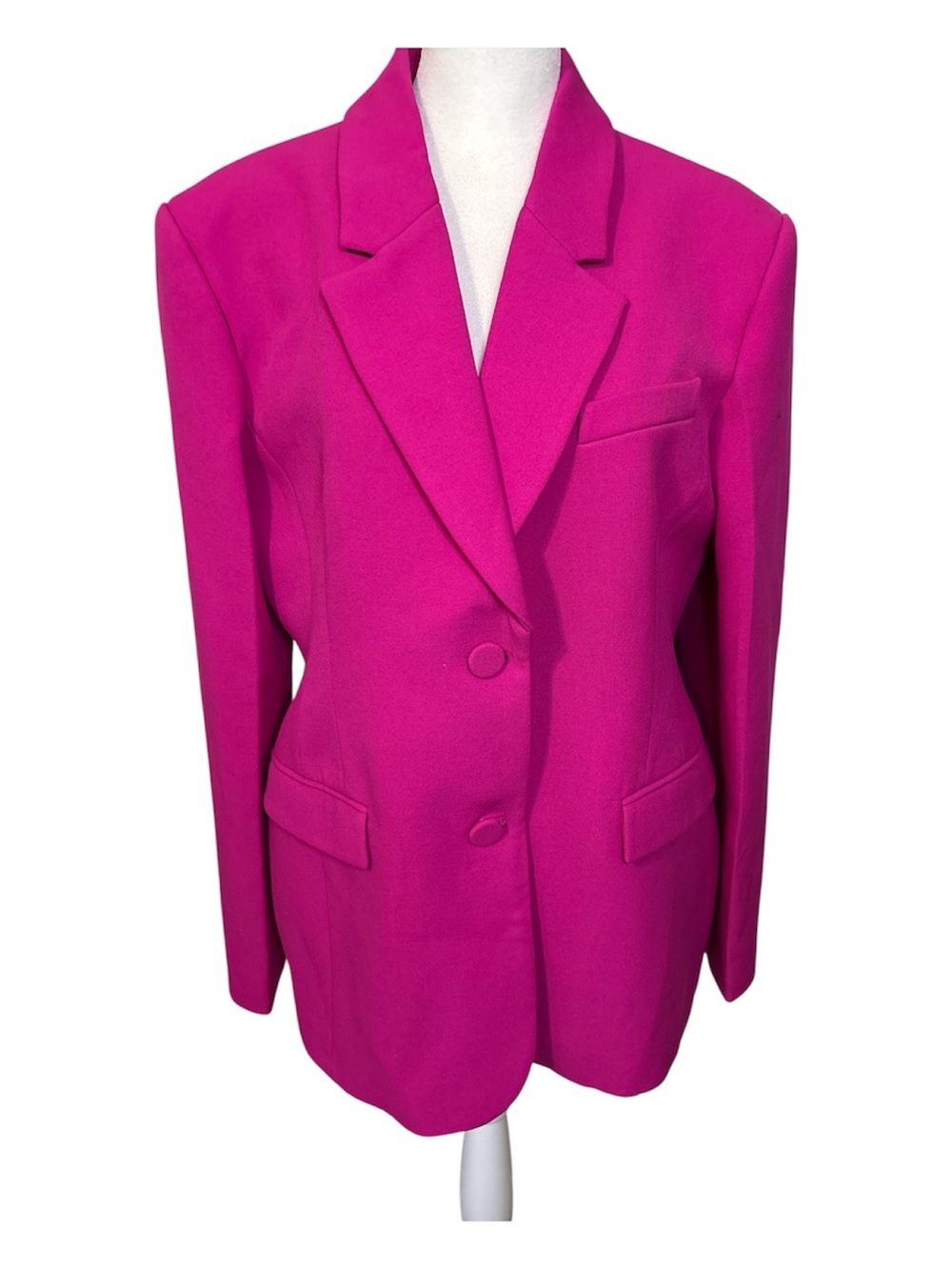 ZARA BLAZER, black label logo, PINK STRAWBERRY FUCHSIA Size XL
